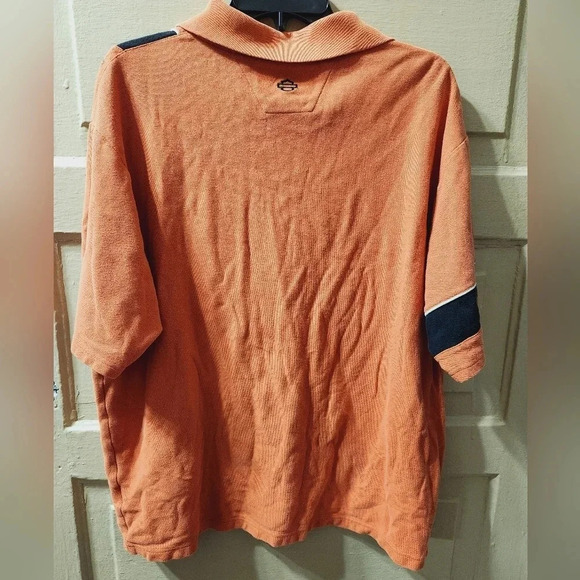 Harley-Davidson Classic Orange Logo Button Down Polo Shirt - Picture 6 of 7